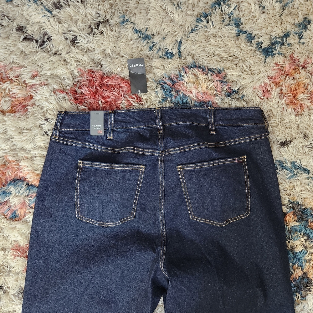 Torrid Wide Leg Vintage Stretch High-Rise Jean Plus Size 18 Boho Bohemian Casual - Picture 6 of 8